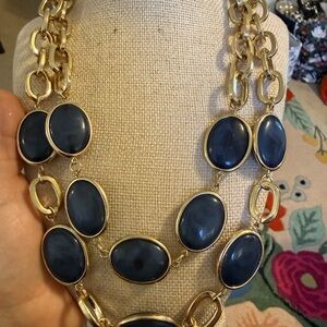 Talbots Gold and Navy Necklace